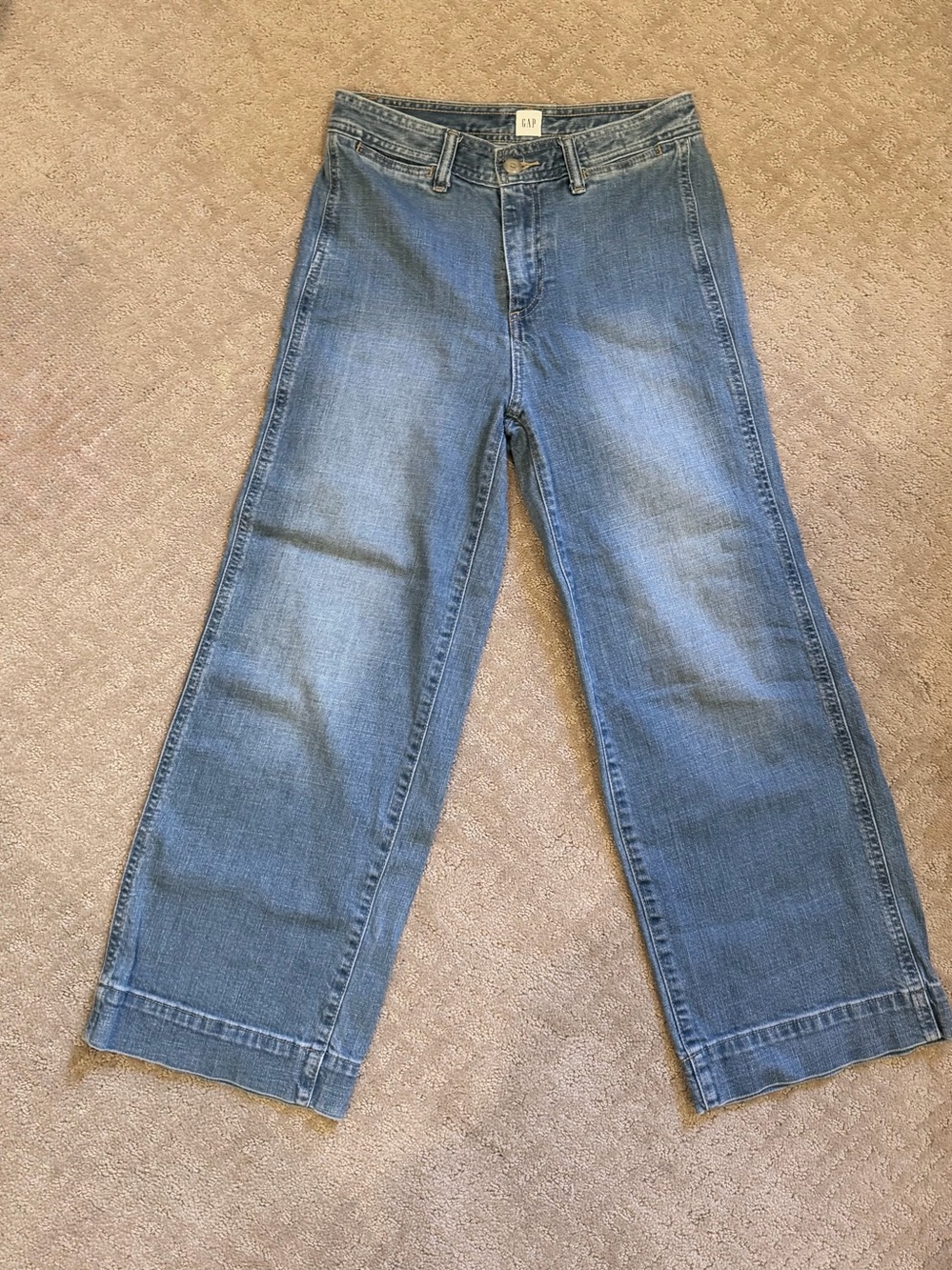 Gap High Rise Wide Leg Crop Jeans Size 2/26 Medium Indigo